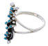 Southwest Needlepoint Turquoise And Silver Ring Size 6-1/4 YX34050